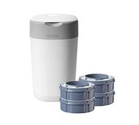 Tommee Tippee Twist & Click Advanced Nappy Bin Starter Set with 4x Refill Cassettes