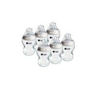 Tommee Tippee Natural Start 6 x 260ml Feeding Bottles, Multi Print