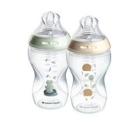 Tommee Tippee Natural Start Anti-Colic Baby Bottle, 340ml, Medium Flow, Breast-Like Teat for a Natural Latch, Anti-Colic Valve, Self-Sterilising, Pond, Pack of 2