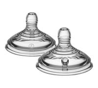 Tommee Tippee Natural Start Baby Bottle Teats, Fast Flow, 6+ Months, Breast-Like for a Natural Latch, Anti-colic Valve, Soft Silicone, Pack of 2