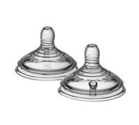 Tommee Tippee Natural Start Baby Bottle Teats, Medium Flow for 3m+, Pack of 2 Breast-Like Teats for a Natural Latch, with Anti-Colic Valve and BPA Free Soft Silicone