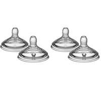 Tommee Tippee Natural Start Baby Bottle Teats, Vari Flow for 0m+, Pack of 4 Breast-Like Teats for a Natural Latch, with Anti-Colic Valve and BPA Free Soft Silicone