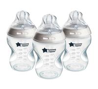 Tommee Tippee Natural Start Baby Bottles for 0m+, Pack of 3 260ml Baby Bottles, with Slow Flow Brea