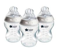 Tommee Tippee Natural Start Baby Bottles for 0m+, Pack of 3 260ml Baby Bottles, with Slow Flow Breast-Like Teat for a Natural Latch, Self-Sterilising and BPA Free, Baby Feeding Essentials