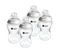 Tommee Tippee Natural Start Baby Bottles for 3m+, Pack of 4 340ml Baby Bottles, with Medium Flow Breast-Like Teat for a Natural Latch, Self-Sterilising and BPA Free, Baby Feeding Essentials