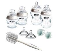 Tommee Tippee Natural Start Newborn Starter Set, 2 Anti-Colic Baby Bottles, Medium-Flow, Breast-Like Teats, Self-Sterilising
