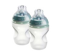 Tommee Tippee Natural Start Silicone Baby Bottles for 0m+, 2X 260ml Baby Bottles, with Slow Flow Breast-Like Teat for a Natural Latch, Self-Sterilising and BPA Free, Baby Feeding Essentials