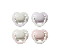 Tommee Tippee Newborn Soother, 0-2 Months, 4 Pack, Orthodontic Dummy, Extra Air Holes, Tiny Teat, 100% BPA Free, Steriliser Safe, Pale Plum and Cotton Candy