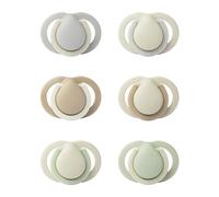 Tommee Tippee Newborn Soothers, 0-2 Months, Muted Colours, Matte Texture, Symmetrical Design, Pack of 6