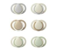 Tommee Tippee Newborn Soothers, 0-2 Months, Various Colours, Matte Texture, Reusable Steriliser Pod, Pack of 6