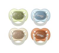 Tommee Tippee NightGlow Dummy, 0-6 Months, 4 Pack, Glow in The Dark, Orthodontic Soother, Extra Air Holes, Symmetrical Teat, Steriliser Safe, BPA