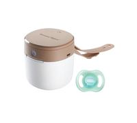 Tommee Tippee NightGlow Pod with 0-6m Ultra-Light NightGlow Soother, Charge Glow in The Dark Dummies in 2 Minutes, Portable UVC Dummy Steriliser, Adjustable Strap, AA Battery or USB Powered
