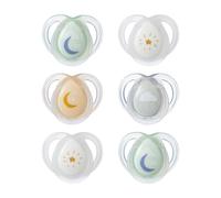 Tommee Tippee Nighttime Soothers, 0-6m, 6 Pack, Gl