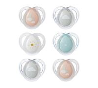 Tommee Tippee Nighttime Dummies, 0-6months, 6 pack of glow in the dark Dummiess with symmetrical silicone baglet