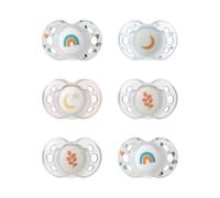 Tommee Tippee Nighttime Soothers, 18-36m, 6 Pack, Glow in The Dark, Varied