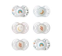 Nighttime soother, 18-36 months, 6 pack of glow in the dark soothers with symmetrical silicone baglet