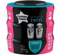 Tommee Tippee Twist and Click Advanced Nappy Bin Refill Cassettes, Sustainably Sourced Antibacterial, Pack of 3