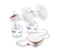 Tommee Tippee Double Electric Breast Pump, Hospital Grade, Soft Silicone Petal Massage Cushion, 24mm Flange + 5 Inserts for Perfect Fit, 2 Modes & up to 9 Levels, Quiet, USB Rechargeable, 90 Mins