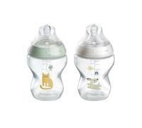 Tommee Tippee, Silicone Natural Start Baby Bottles, Decorated, 260ml - 2 Pack