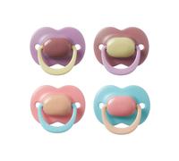 Tommee Tippee Ultimate Fit Soother, 18-36 Months, 4 Pack, Colour Blocked, Orthodontic Dummy for Babies, Symmetrical Teat, Air Holes, 100% BPA Free Silicone, Steriliser Safe, Muted Brights