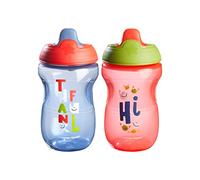 Tommee Tippee Sippee Cup, Water Bottle for Toddlers, Spill-Proof, BPA Free, 10oz, 9m+, 2 Count, Blue and Red