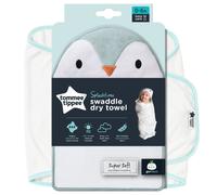 Tommee Tippee Splashtime Newborn Swaddle Dry Towel 0-6m Percy the Penguin