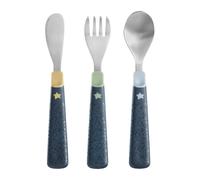 Tommee Tippee Stainless Steel First Cutlery Set, Suitable for 12m+, Kids Cutlery Set with Rounded Edges and Easy to Hold Chunky Handles