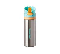 Tommee Tippee Stainless Steel Toddler Water Bottle with Straw, 500ml, 24m+ | Toddler essential; insulated stainless steel; silicone straw; keeps drinks warm; 500ml capacity; leak and shake-proof