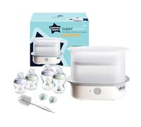 Tommee Tippee Super-Steam Advanced Electric Steriliser & Newborn Baby Bottle Starter Kit Set - Blue