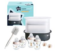 Tommee Tippee Super-Steam Advanced Electric Steriliser & Newborn Baby Bottle Starter Kit Set - Pink