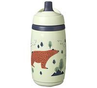 Tommee Tippee Superstar Insulated Sportee Toddler Water Bottle, INTELLIVALVE 100% Leak-Proof and Shake-Proof, Antimicrobial Technology (266 ml, 12 Months+, Pack of 1), Green