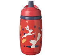 Tommee Tippee Superstar Insulated Sportee Water Bottle for Toddlers with INTELLIVALVE 100% Leak and Shake-Proof Technology and BACSHIELD Antibacterial Technology, 12m+, 266ml, Pack of 1, Red