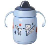 Tommee Tippee Superstar Sippee, Trainer Sippy Cup for Babies with INTELLIVALVE Leak and Shake-Proof Technology and BACSHIELD Antibacterial Technology, 6m+, 300ml, Pack of 1, Blue