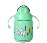 Tommee Tippee Superstar Weighted Straw Cup for Toddlers with INTELLIVALVE 100% Leak and Shake-Proof Technology and Hygienic BACSHIELD Antibacterial Technology, 6m+, 300ml, Pack of 1, Green