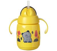 Tommee Tippee Superstar Training Straw Cup, 300ml, for 6m+, Yellow, Non-Spill Weighted Straw Cup for Toddlers with Soft Silicone Straw, Leak Proof an