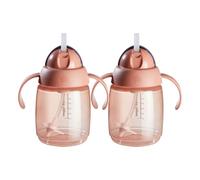 Tommee Tippee Superstar Weighted Straw Cup for Toddlers, 6 Months+, 10oz, Shake and Spill-Proof, Antimicrobial Straw, Pack of 2, Pink
