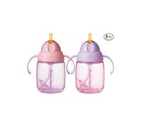 Tommee Tippee Trainer Straw Cup, 240ml, Easy Transition Toddler Cup for 6 Months+, with Silicone Weighted Straw and Eas