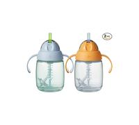 Tommee Tippee Trainer Straw Cup, 240ml, Easy Transition Toddler Cup for 6 Months+, with Silicone Weighted Straw and Eas