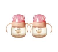 Tommee Tippee Transition Baby Sippy Cup with Spout, Ages 4 Months and Up, 5 oz, Leak-Proof Silicone Spout, Easy Grip Handles, Pink, Pack of 2
