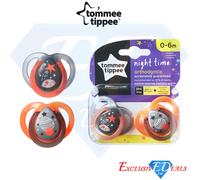 Tommee Tippee Twin Pack BPA-Free Soothers Pacifier 0 - 36 Months With Carry Case