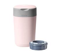 Tommee Tippee Twist and Click Advanced Nappy Bin, Eco-Friendlier System, Includes 1x Refill Cassette with Sustainably Sourced Antibacterial GREENFILM, Pink