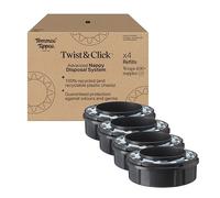 Tommee Tippee Twist and Click Advanced Nappy Bin Original Refill Cassettes, Exclusive Pack of 4, for Easy refill and Great value (pack may vary)