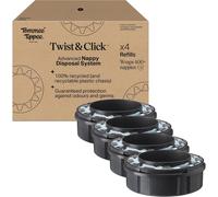 Tommee Tippee Twist and Click Advanced Nappy Bin Original Refill Cassettes, Exclusive Pack of 4, for Easy refill and Great value (pack may vary)
