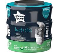 Tommee Tippee Twist and Click Advanced Nappy Bin Refill Cassettes - Pack of 3