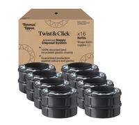 Tommee Tippee Twist & Click Advanced Nappy Bin - Original Refill Cassettes, Exclusive 16 Refills, Quick Fill, Odour & Germ Protection, Eco-Friendly