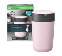 Tommee Tippee Twist & Click Nappy Bin Odour & Germ Protection Pink | Includes 1 Refill Cassette, One-Handed Operation for Quick, Easy Use, 100% Recycled Chassis