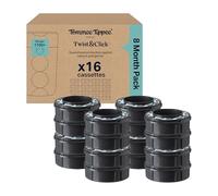 Tommee Tippee Twist & Click Nappy Bin Refill Cassettes Pack of 16 | 10.5m each, Fits All Twist & Click Nappy Bins, Multilayer Antibacterial Film
