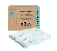 Tommee Tippee Twist & Click Nappy Bin Refill Cassettes Pack of 3 | 10.5m each, Fits All Twist & Click Nappy Bins, Multilayer Antibacterial Film