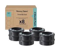 Tommee Tippee Twist & Click Nappy Bin Refill Cassettes Pack of 8 | 10.5m each, Fits All Twist & Click Nappy Bins, Multilayer Antibacterial Film