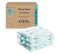 Tommee Tippee Twist & Click Nappy Bin Refills, Pack of 12, Multilayer, Antibacterial* Film, Designed to Slot into Your Existing Twist & Click Nappy Bin Cassette